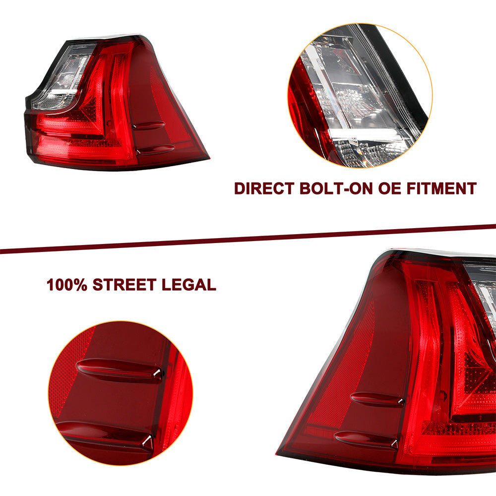 VehicleAid Outer Taillights For 2016-2021 Lexus LX570 Outer