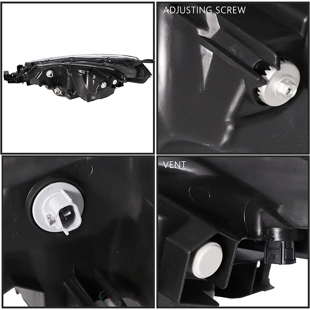 VehicleAid Projector Headlights For 2017-2019 Toyota Corolla