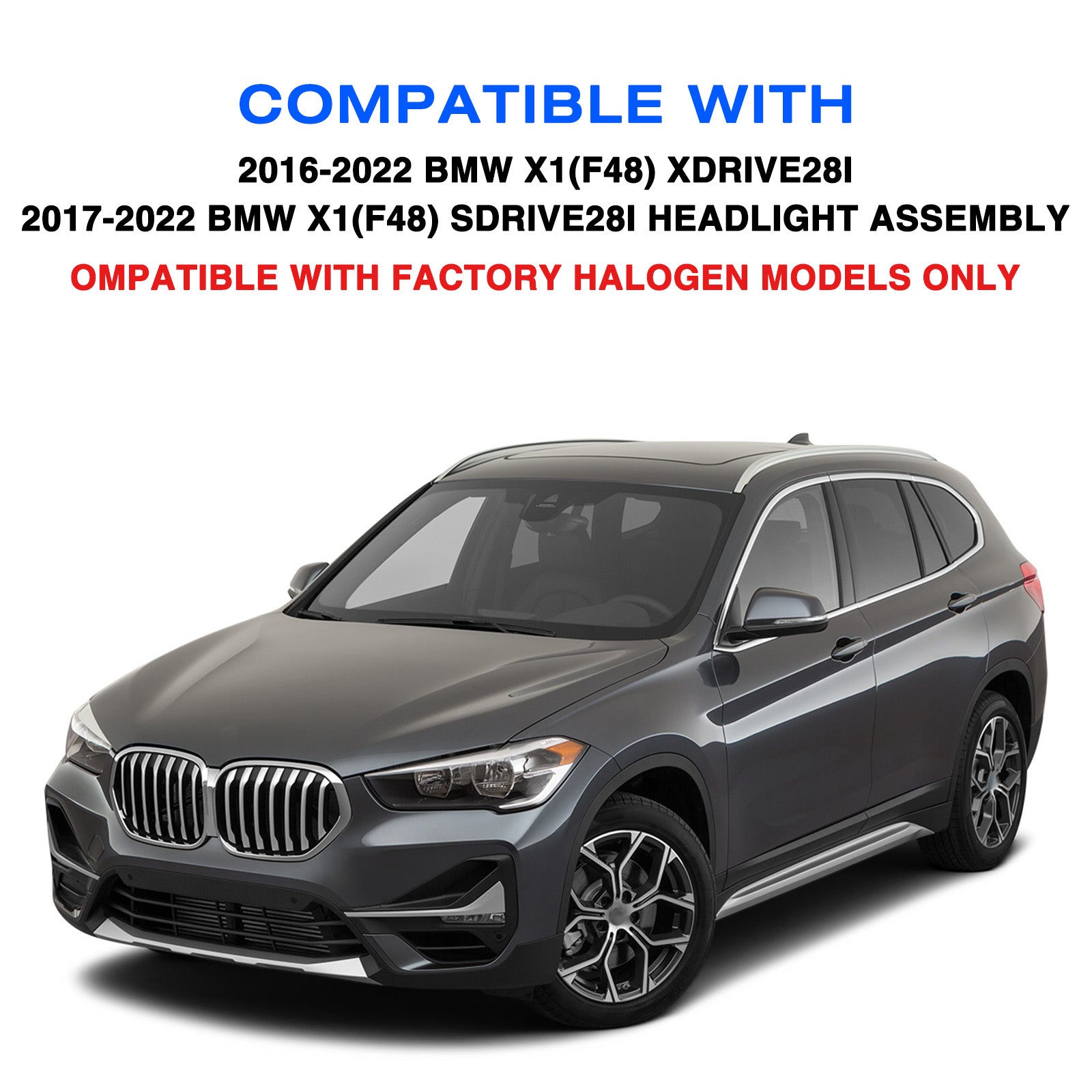 VehicleAid Headlights For 2017-2022 BMW X1(F48) sDrive28i