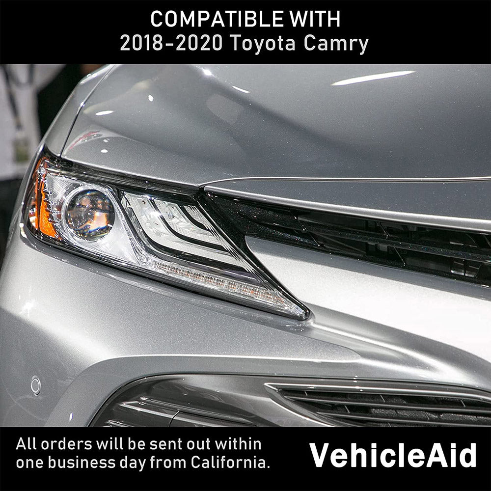 VehicleAid With LED DRL Headlights For 2018-2020 Toyota Camry