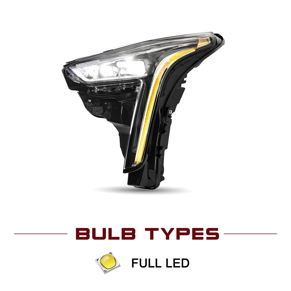 VehicleAid Full LED Headlights For 2019-2021 Cadillac CT6