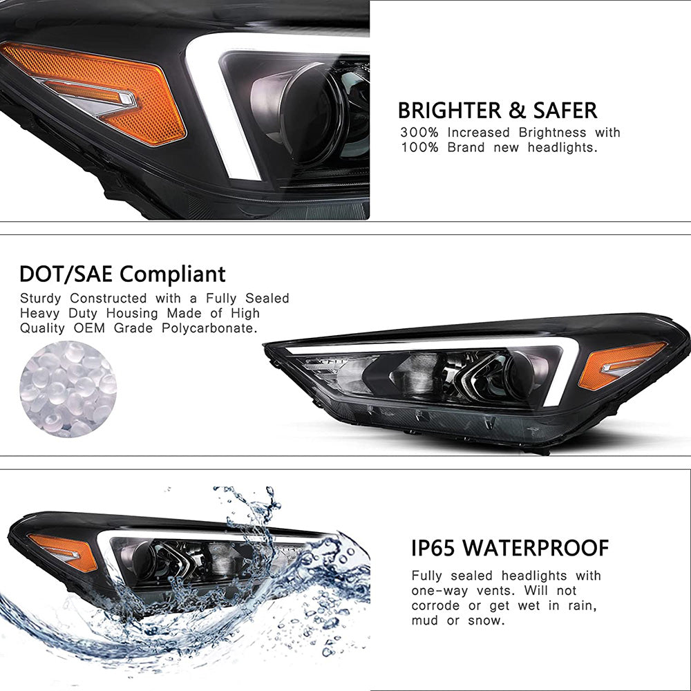 VehicleAid Headlights For 2019-2021 Hyundai Tucson