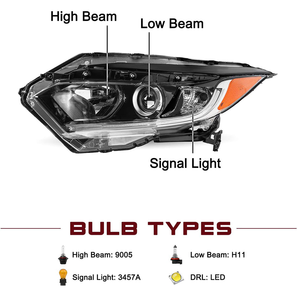 VehicleAid Headlights For 2019-2022 Honda HR-V