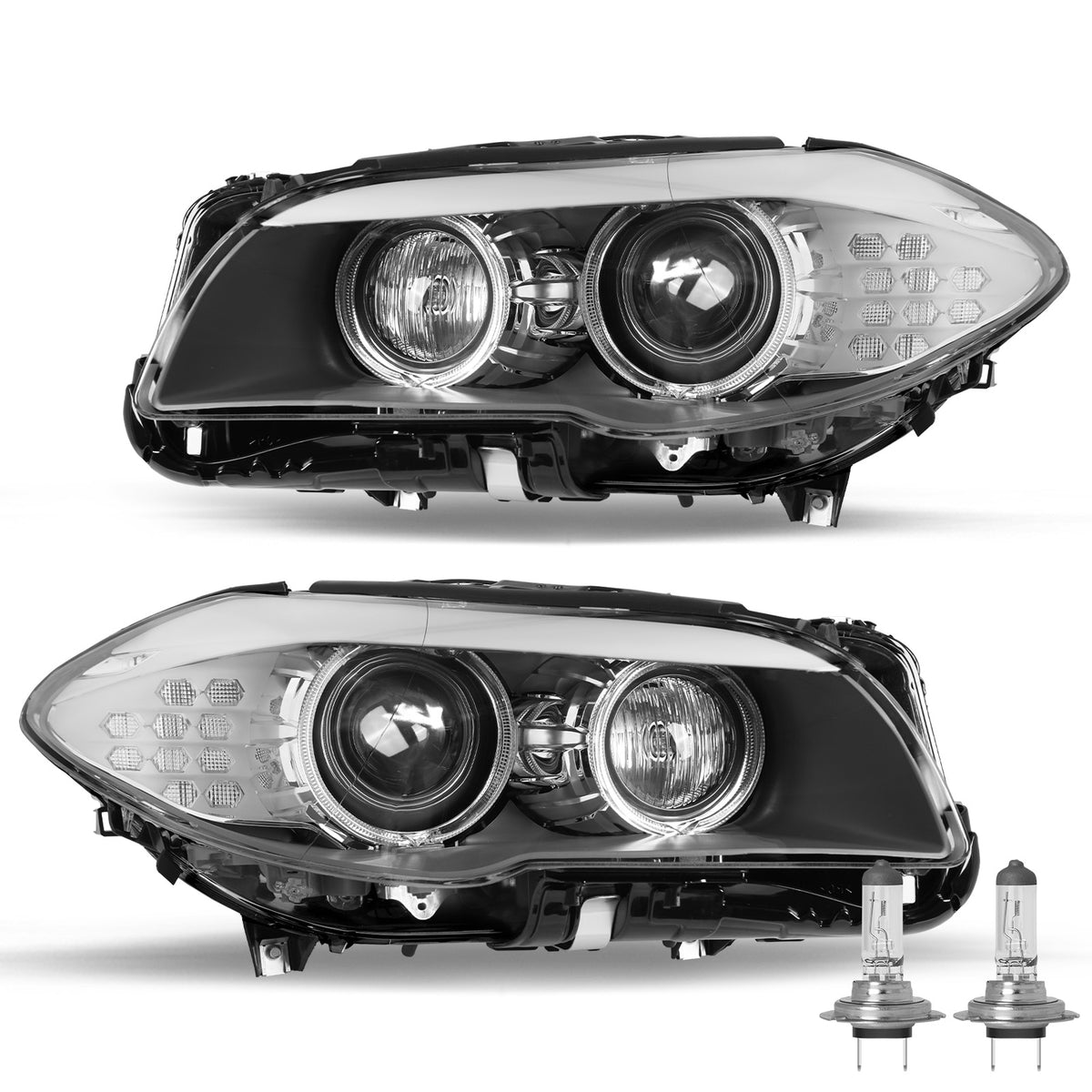 VehicleAid Headlights For 2011-2013 BMW 5 Series 528i 535i 550i M5 F10 F18 w/AFS