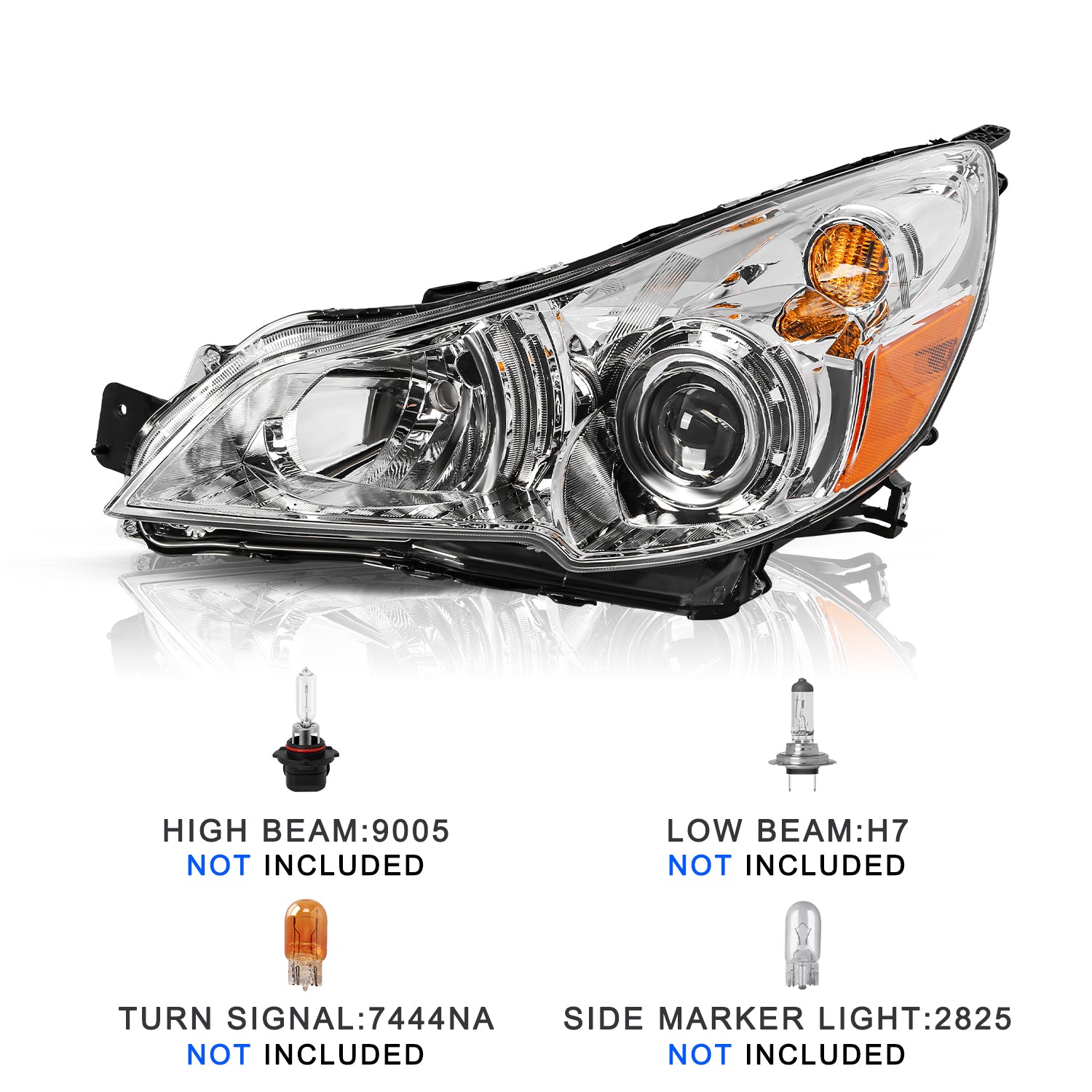 VehicleAid Headlights For 2010-2014 Subaru Legacy/Outback