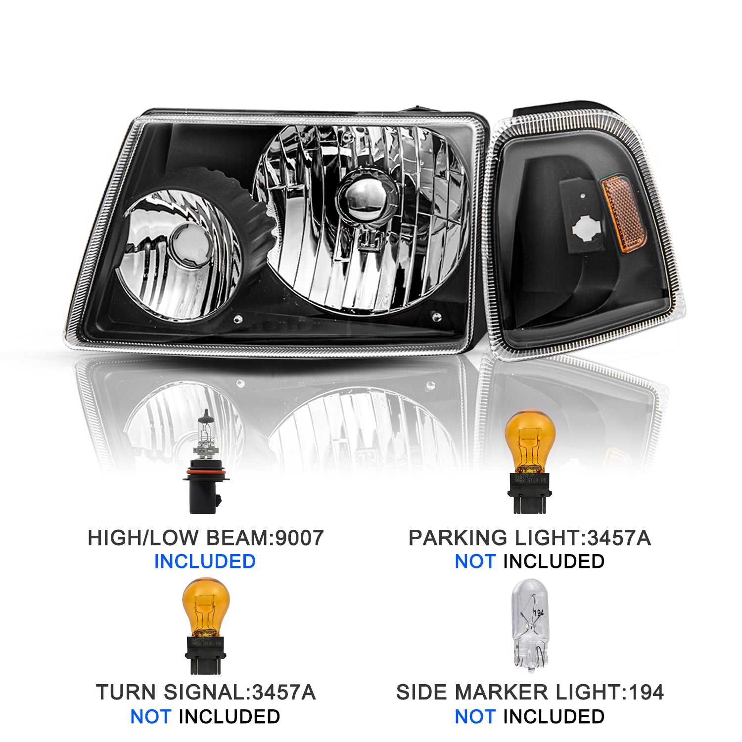 VehicleAid Headlights For 2001-2011 Ford Ranger
