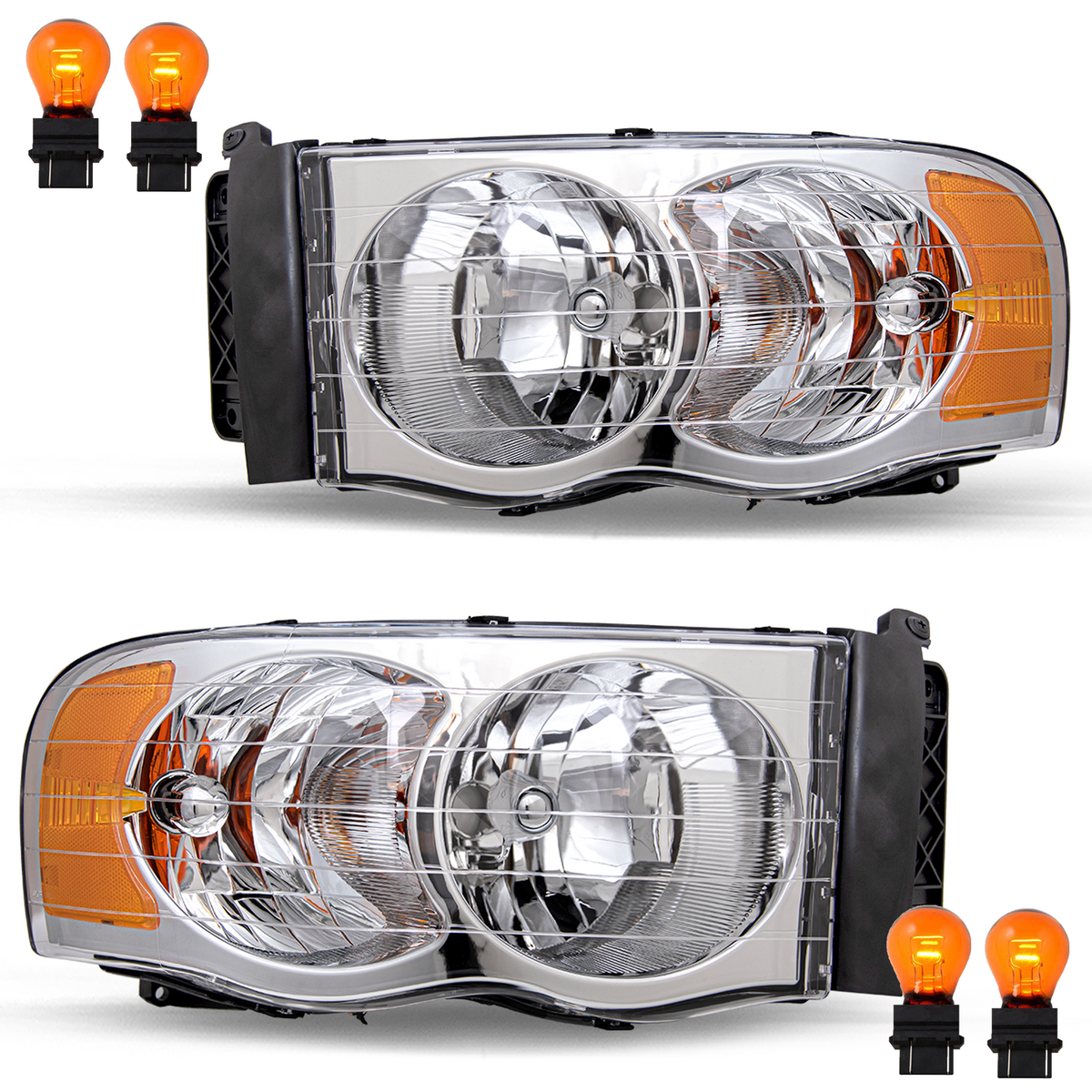 VehicleAid Headlights For 2002-2005 Dodge Ram 1500 Pickup