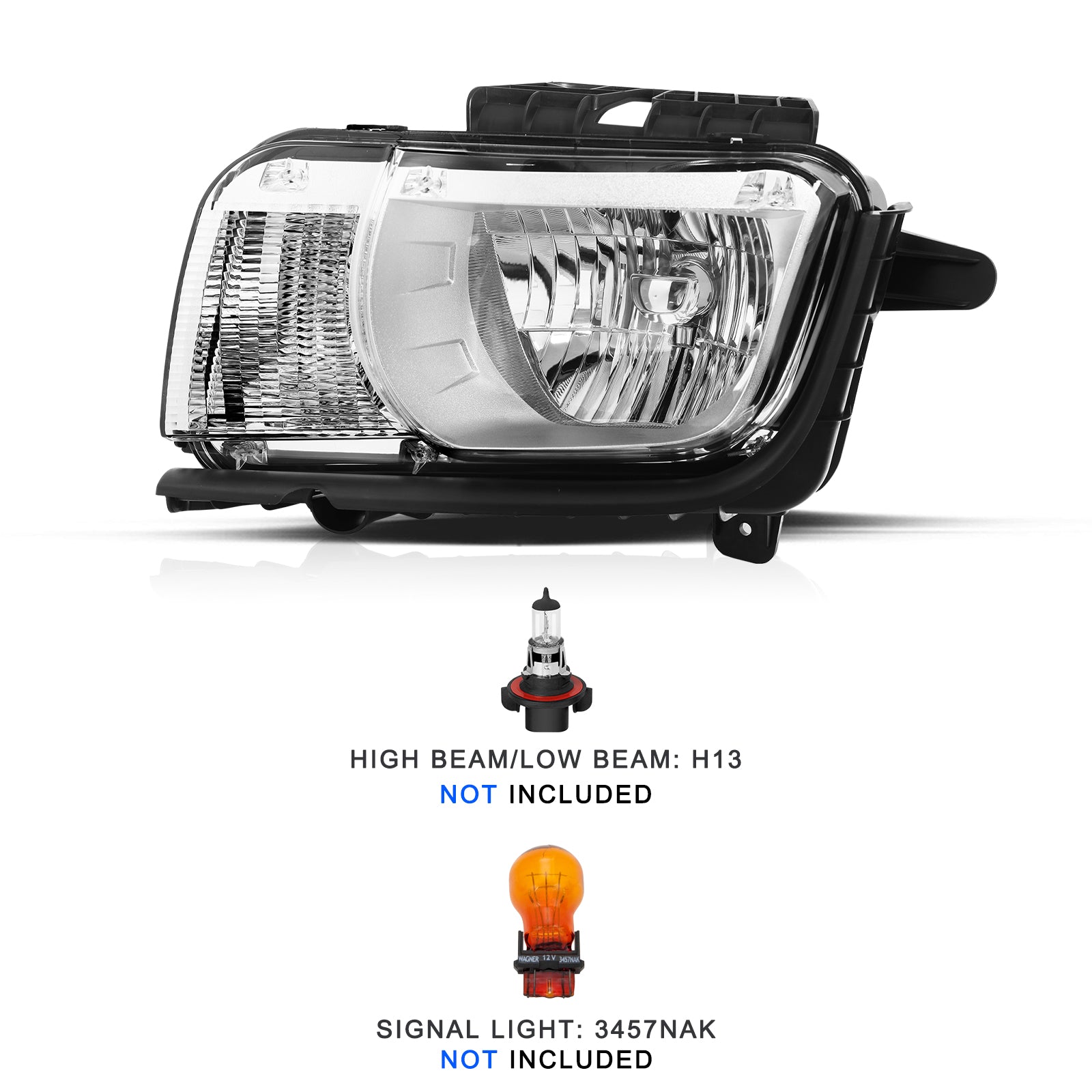 VehicleAid Headlights For 2010-2013 Chevy Camaro