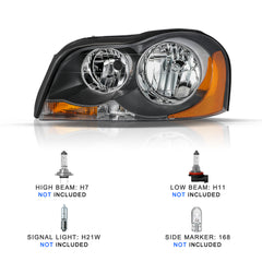 VehicleAid Headlights For 2003-2014 Volvo XC90