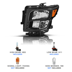 VehicleAid Halogen Headlights For 2016-2024 Nissan Titan XD/2017-2024 Nissan Titan