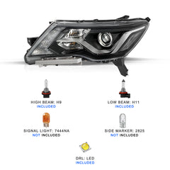 VehicleAid Headlights For 2017-2020 Nissan Pathfinder Halogen Projector w/LED DRL