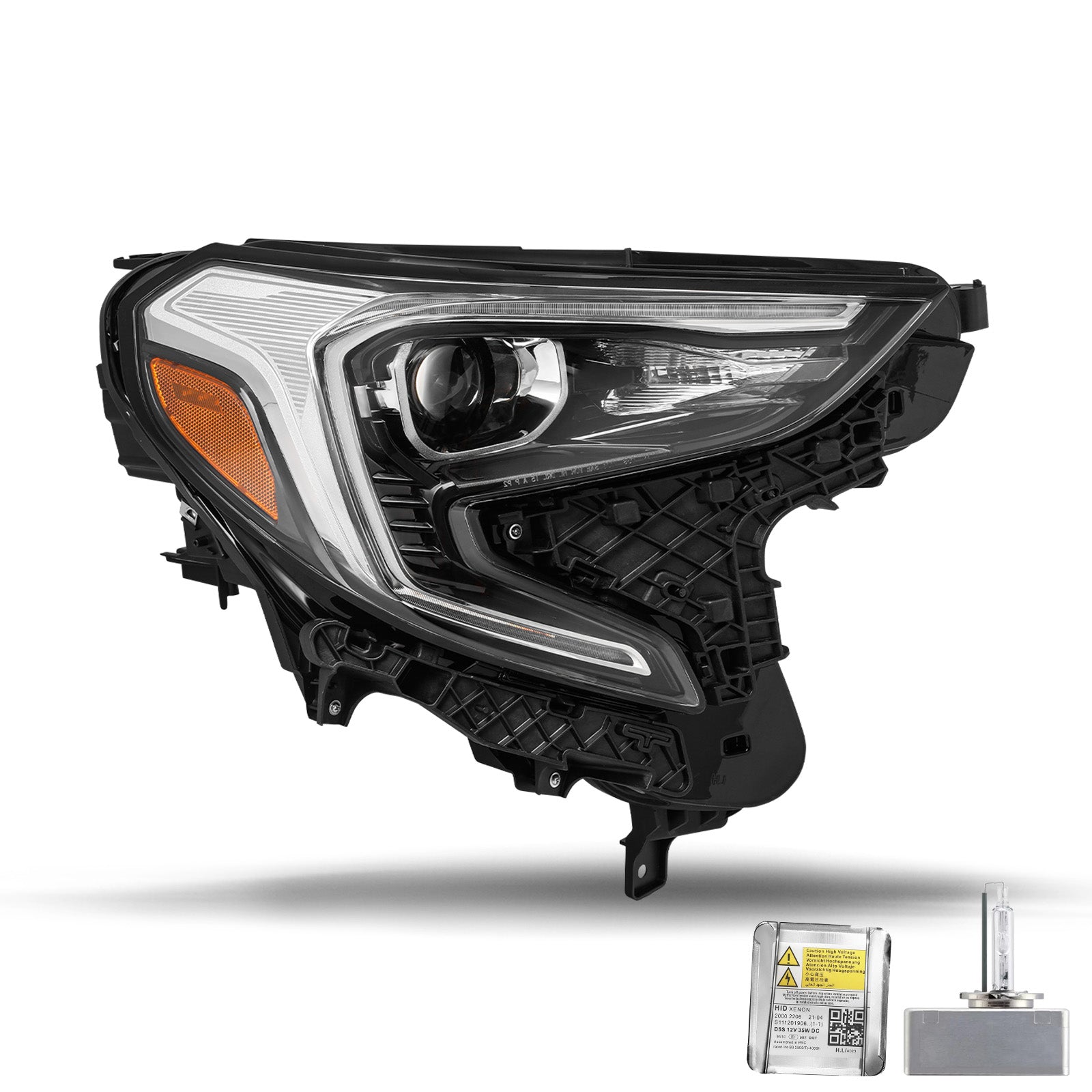 VehicleAid Headlights For 2018-2021 GMC Terrain HID/Xenon Model w/LED DRL