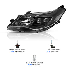 VehicleAid Headlights For 2013-2015 Toyota Avalon Halogen