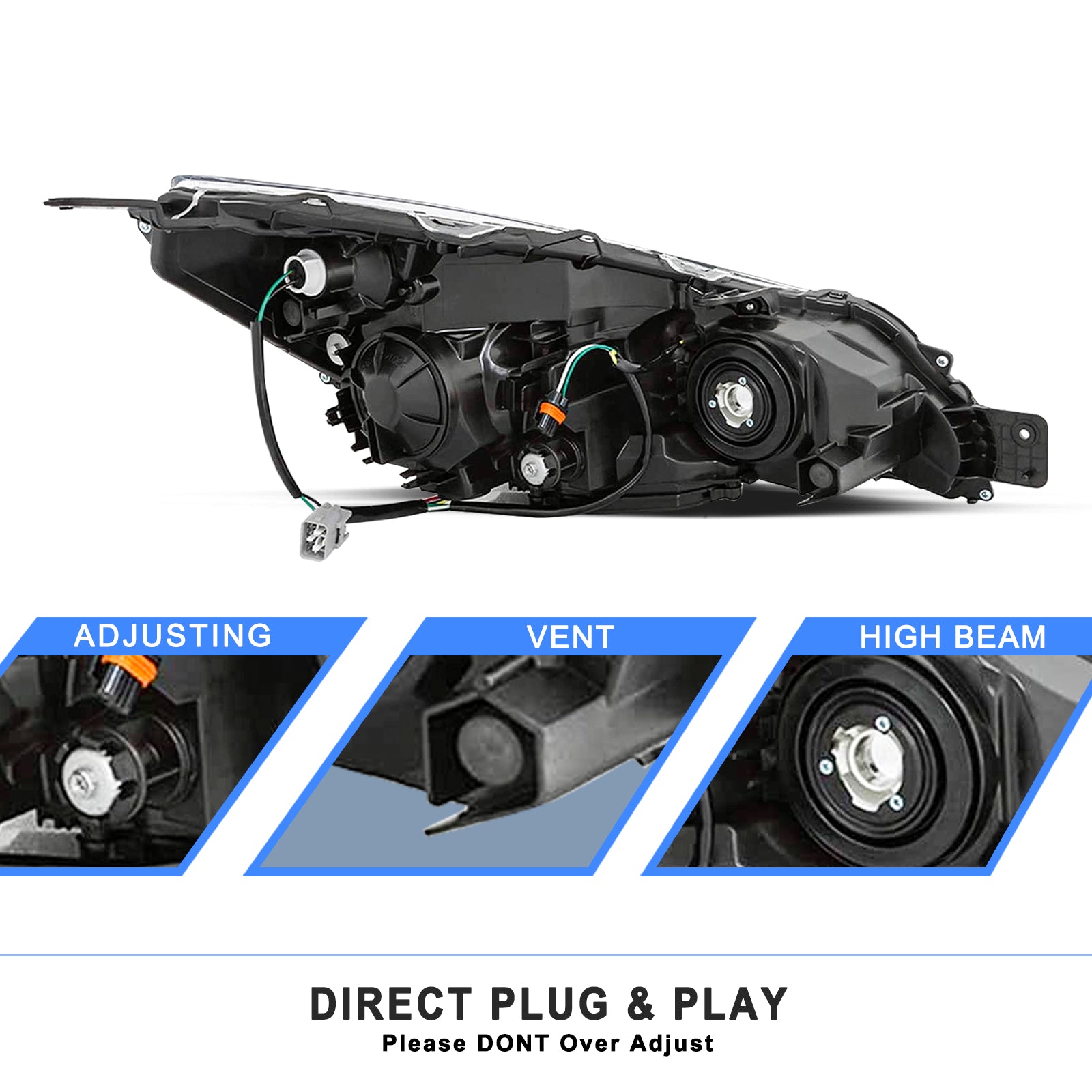 VehicleAid Headlights For 2010-2014 Subaru Outback/Legacy