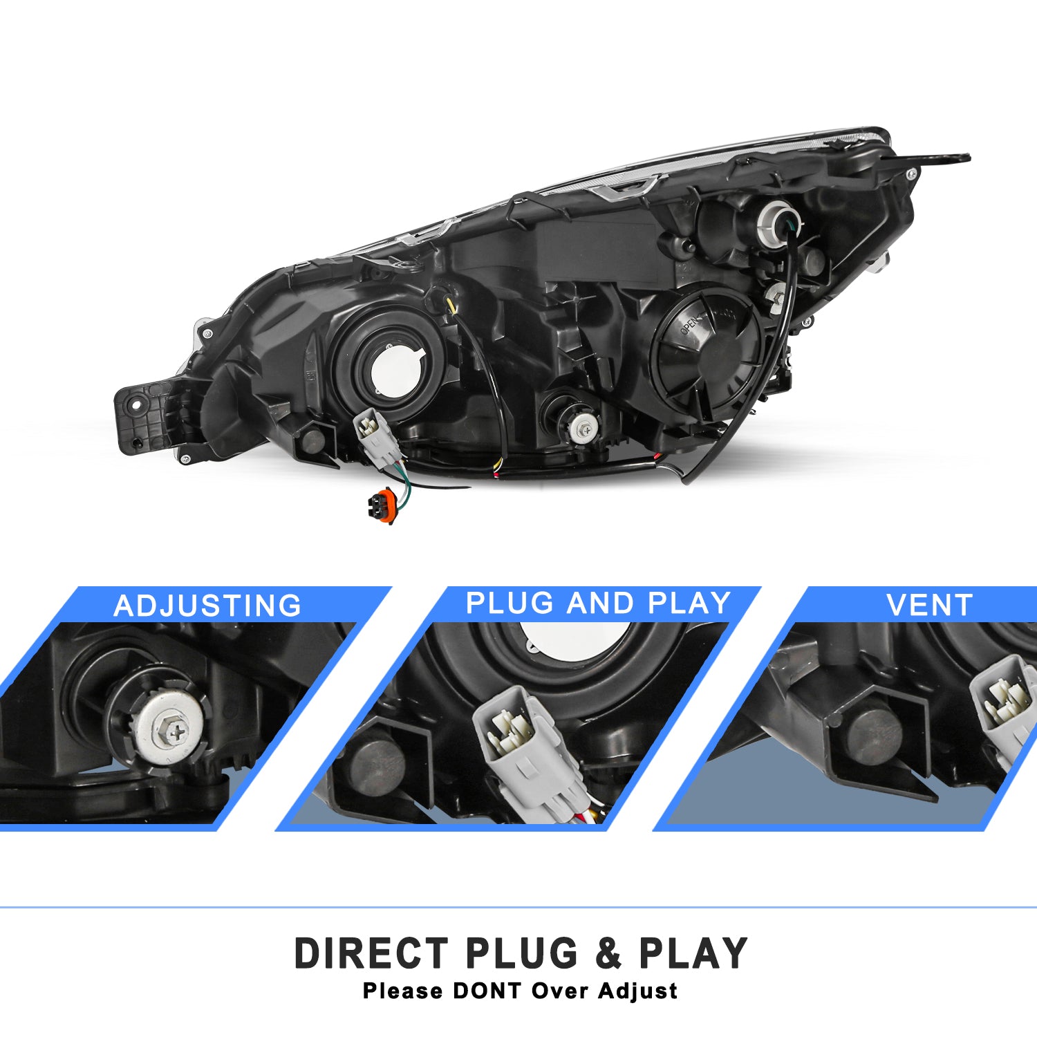 VehicleAid Headlights For 2010-2014 Subaru Legacy/Outback
