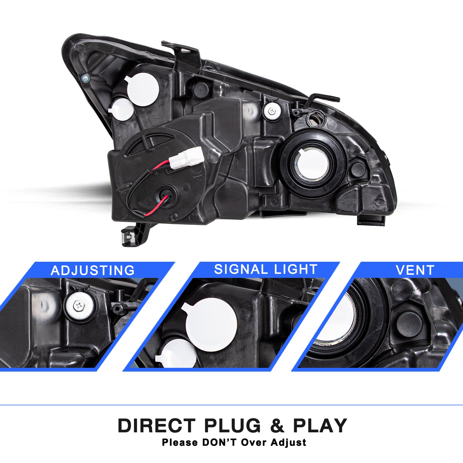VehicleAid Headlights For 2006-2008 Lexus RX400h