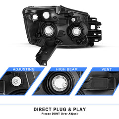 VehicleAid Headlights For 2004-2015 Nissan Titan/2005-2007 Nissan Armada