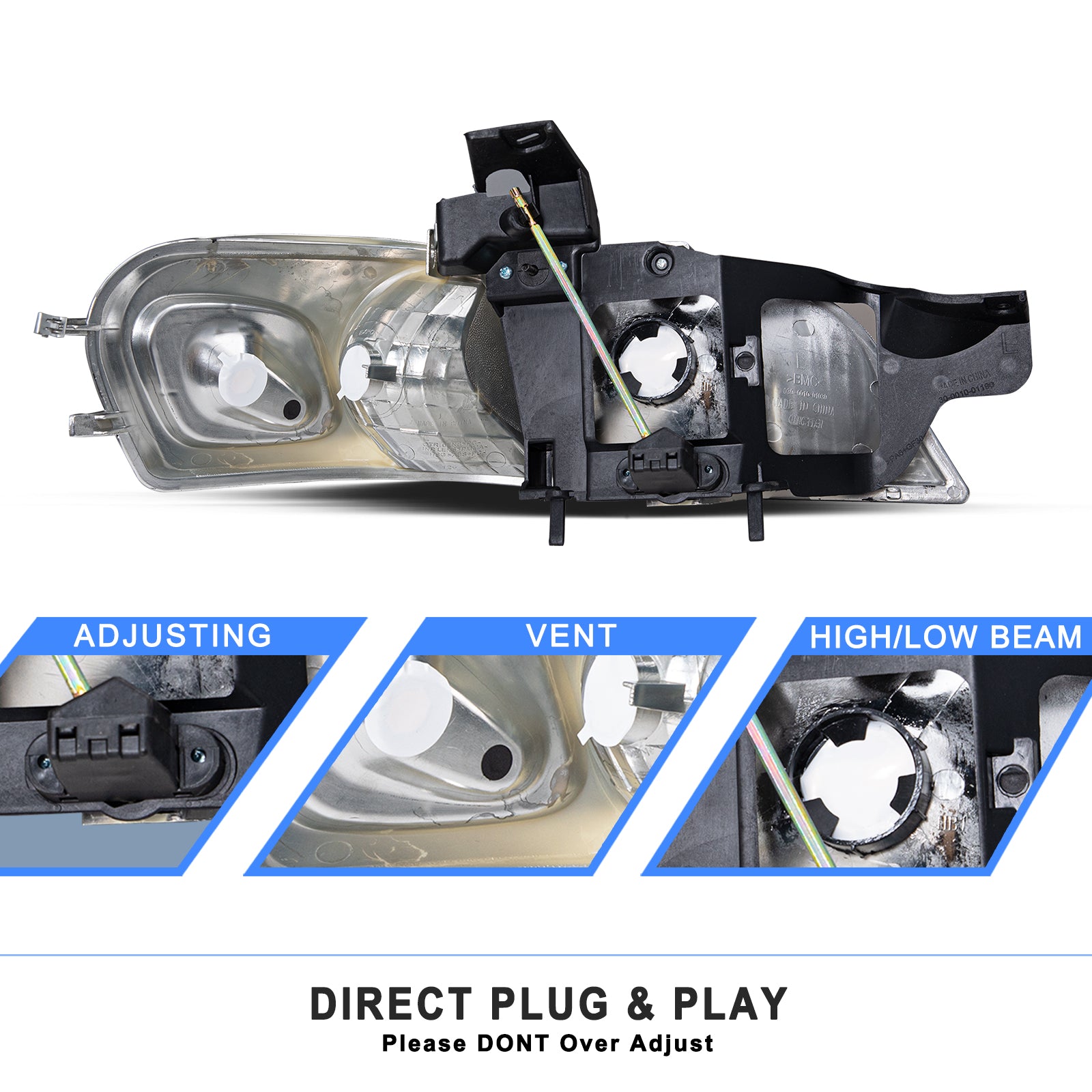 VehicleAid Headlights For 1997-2004 Oldsmobile Silhouette