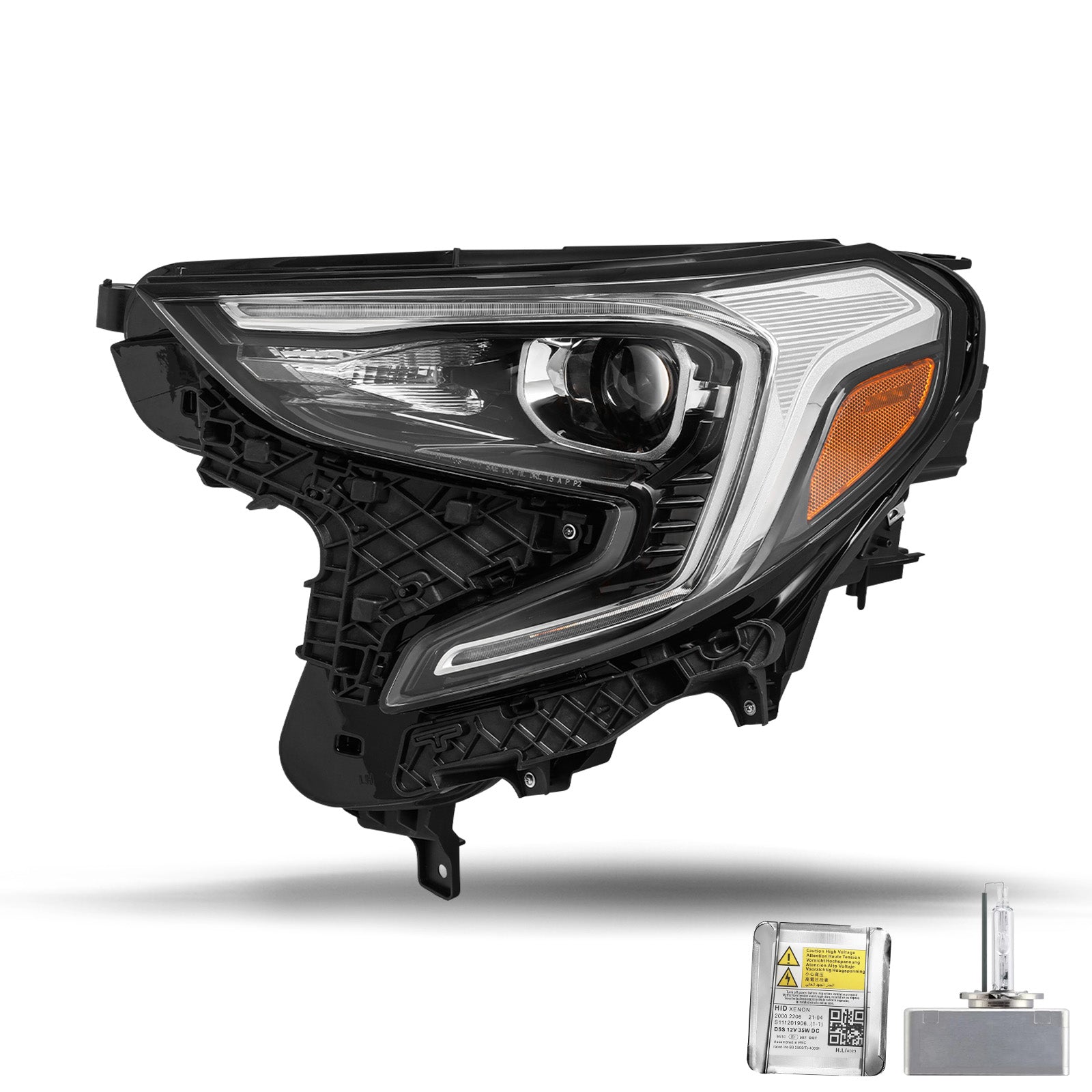VehicleAid Headlights For 2018-2021 GMC Terrain HID/Xenon Model w/LED DRL