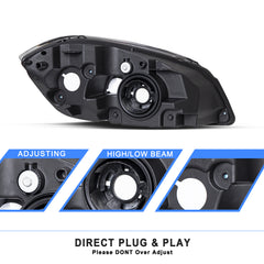 VehicleAid Headlights For 2005-2010 Chevy Cobalt