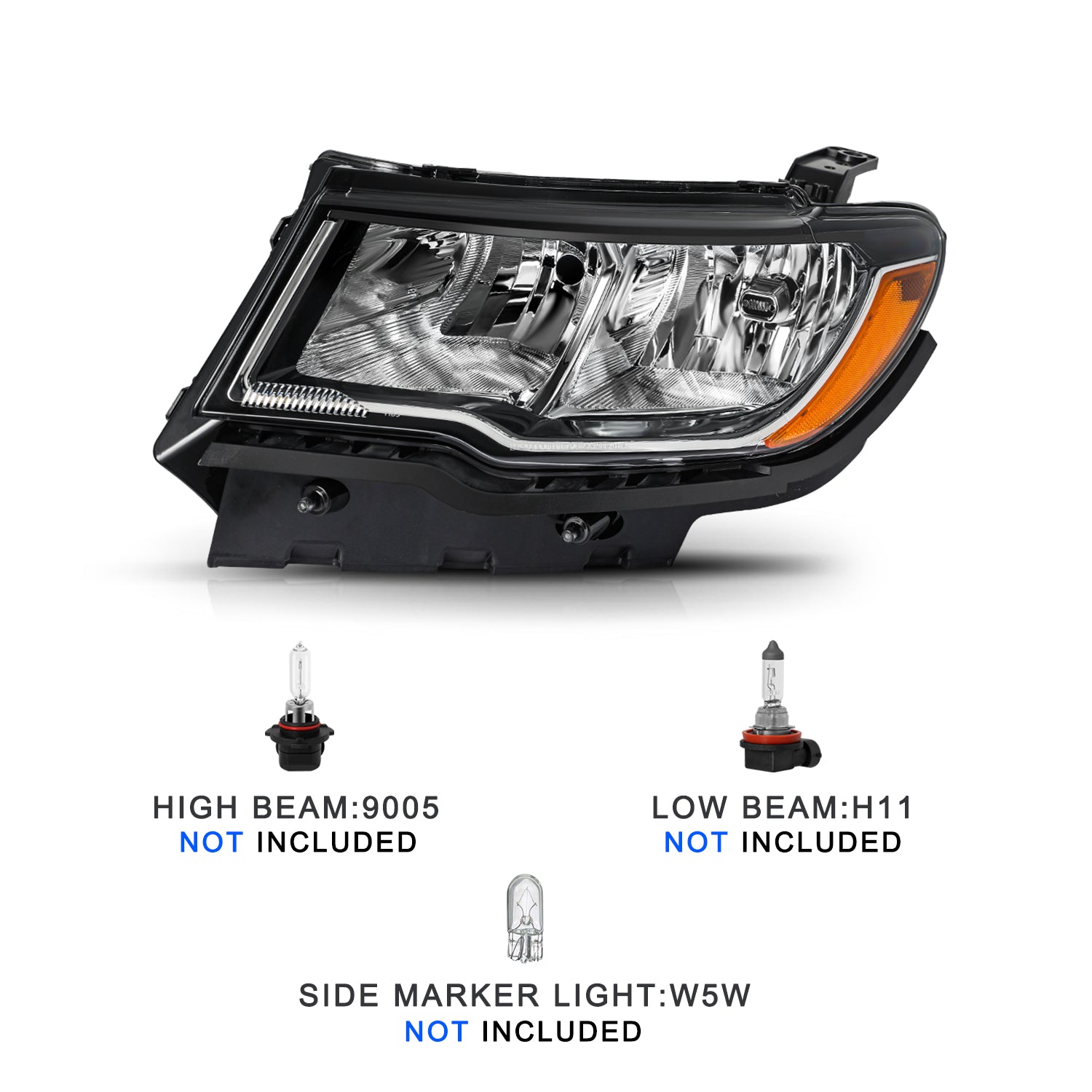 VehicleAid Headlights For 2017-2021 Jeep Compass