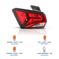 VehicleAid Taillights For 2022-2024 Chevy Equinox Outer Halogen Model