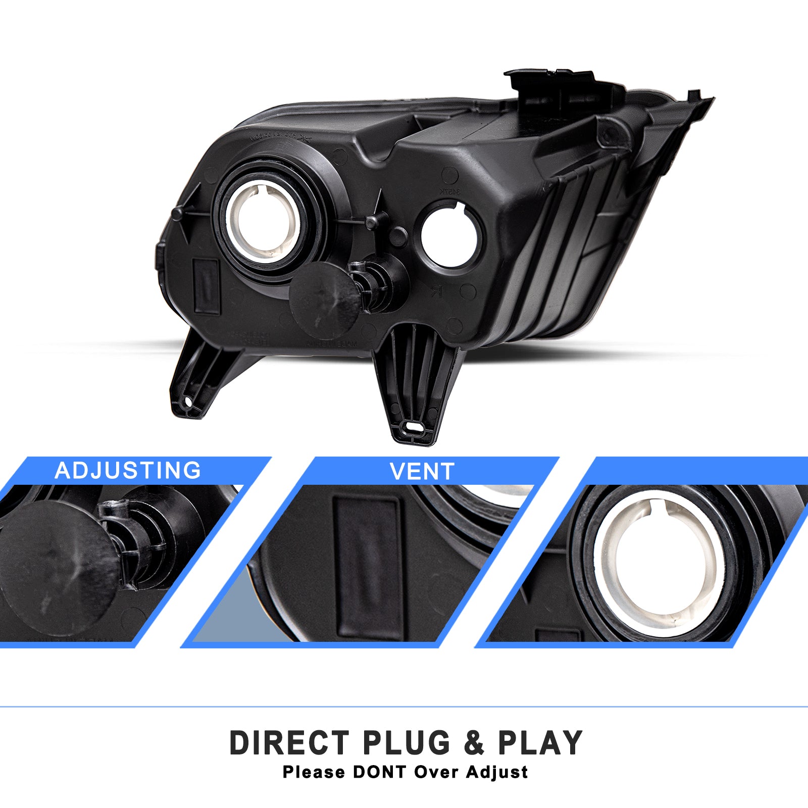 VehicleAid Headlights For 2010-2014 Ford Mustang