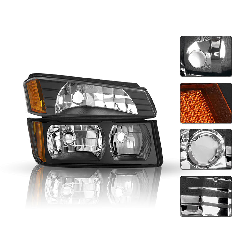VehicleAid Headlights For 2002-2006 Chevy Avalanche