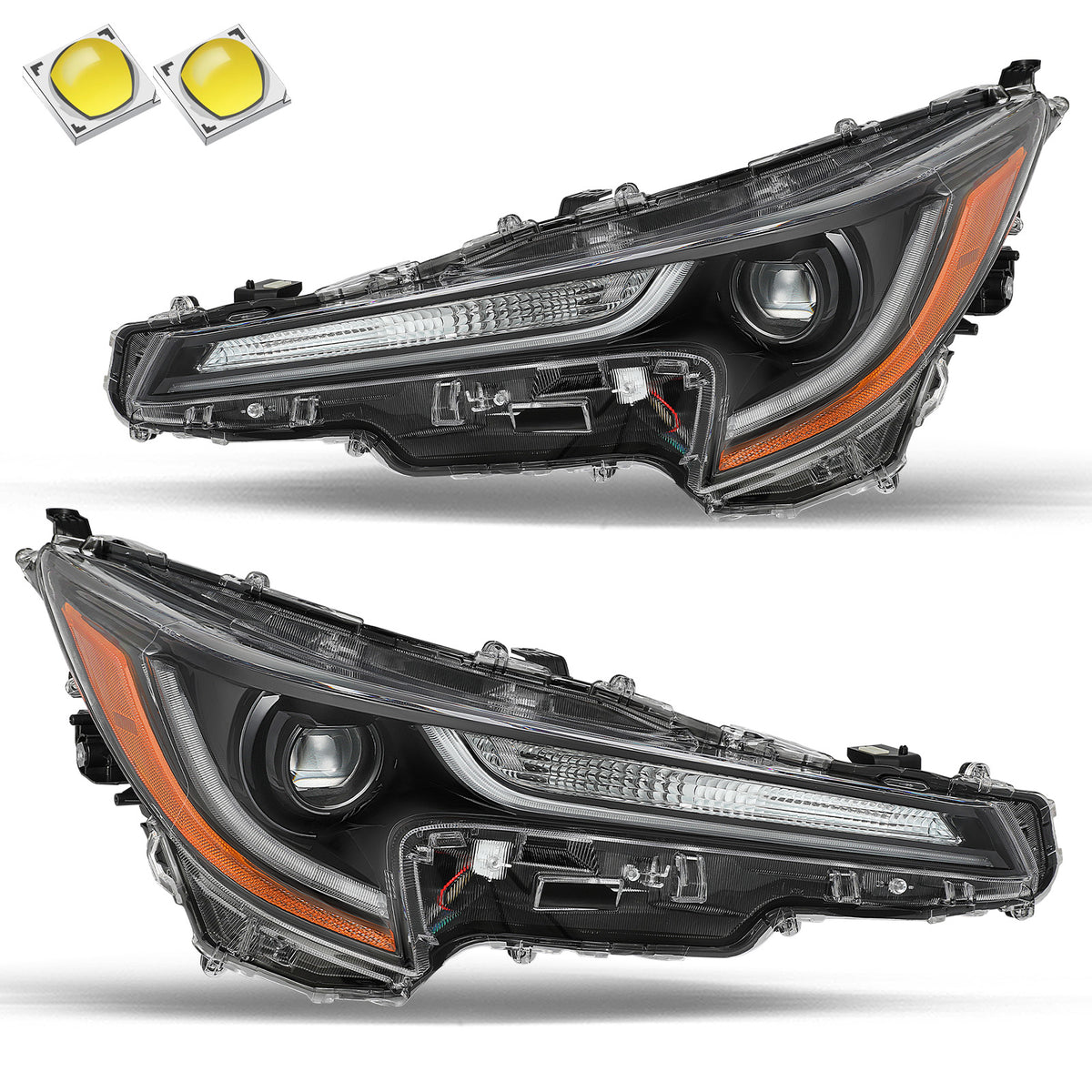 VehicleAid Headlights For 2023-2024 Toyota Corolla L/LE