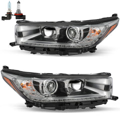 VehicleAid Headlights For 2017-2019 Toyota Highlander SE w/LED DRL Model