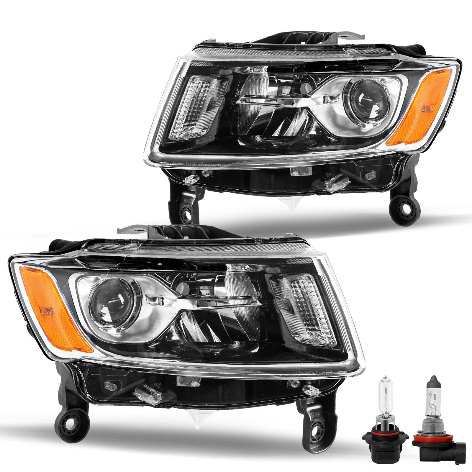 VehicleAid Headlights For 2014-2016 Jeep Grand Cherokee