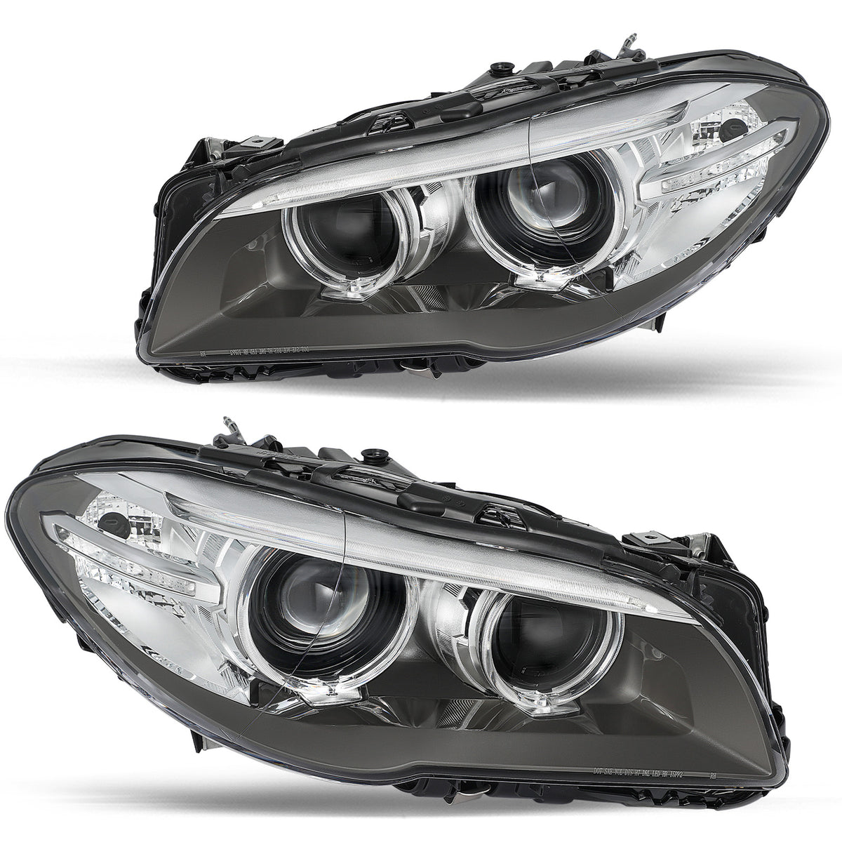 VehicleAid Headlights For 2014-2016 BMW 5 Series F10/F18 528i 535i 550i w/LED DRL Projector
