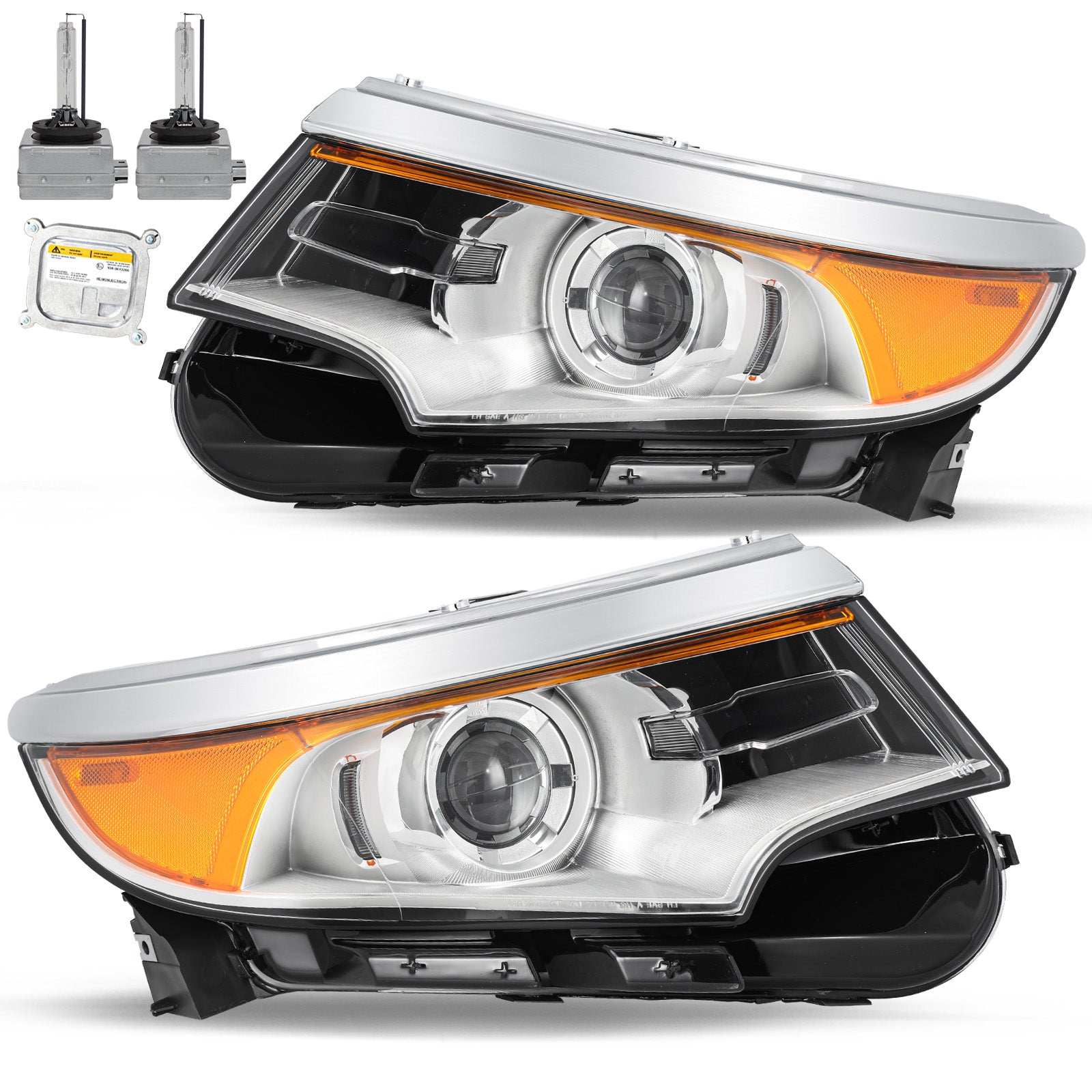 VehicleAid Headlights For 2011-2014 Ford Edge HID/Xenon Model