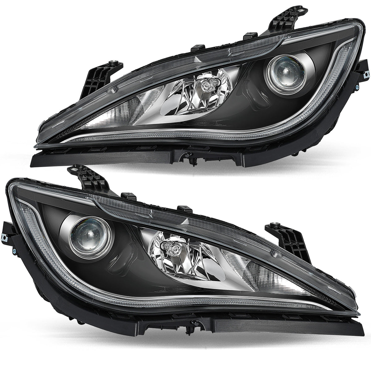 VehicleAid Headlights For 2017-2020 Chrysler Pacifica Halogen w/LED DRL