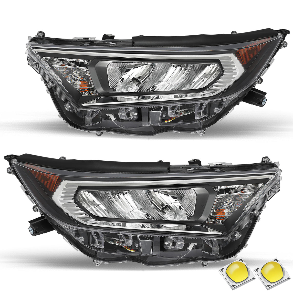 VehicleAid Headlights For 2019-2022 Toyota RAV4 LE XLE