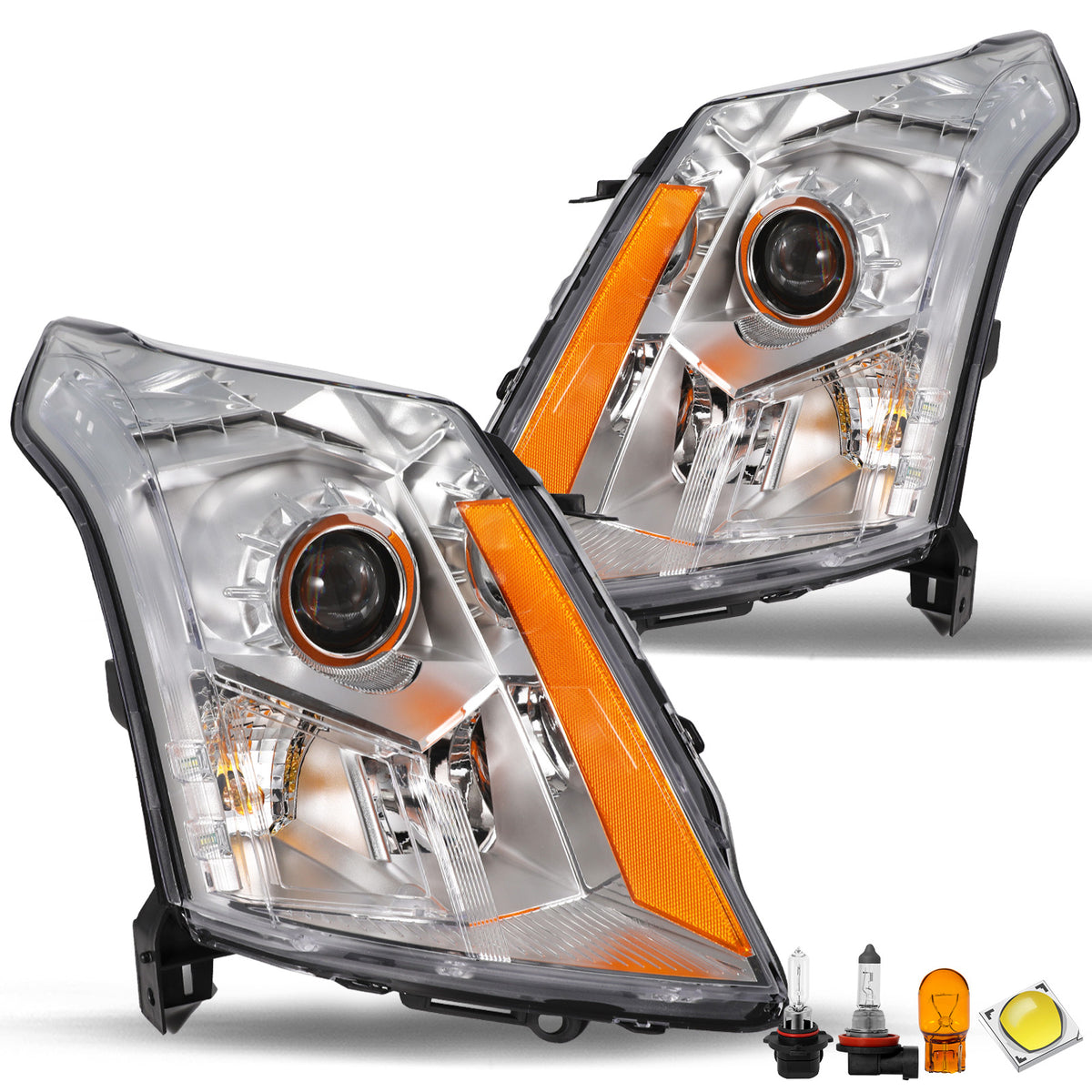 VehicleAid Headlights For 2010-2016 Cadillac SRX