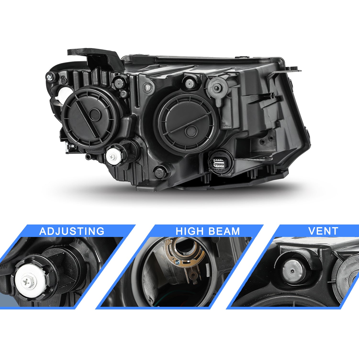 VehicleAid Headlights For 2017-2021 Jeep Compass