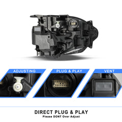 VehicleAid Full LED Headlights For 2021-2024 Ford Bronco Sport w/ LED Signature Lighting