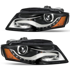 VehicleAid Headlights For 2009-2010 Audi A4 [HID Non-AFS] with LED DRL