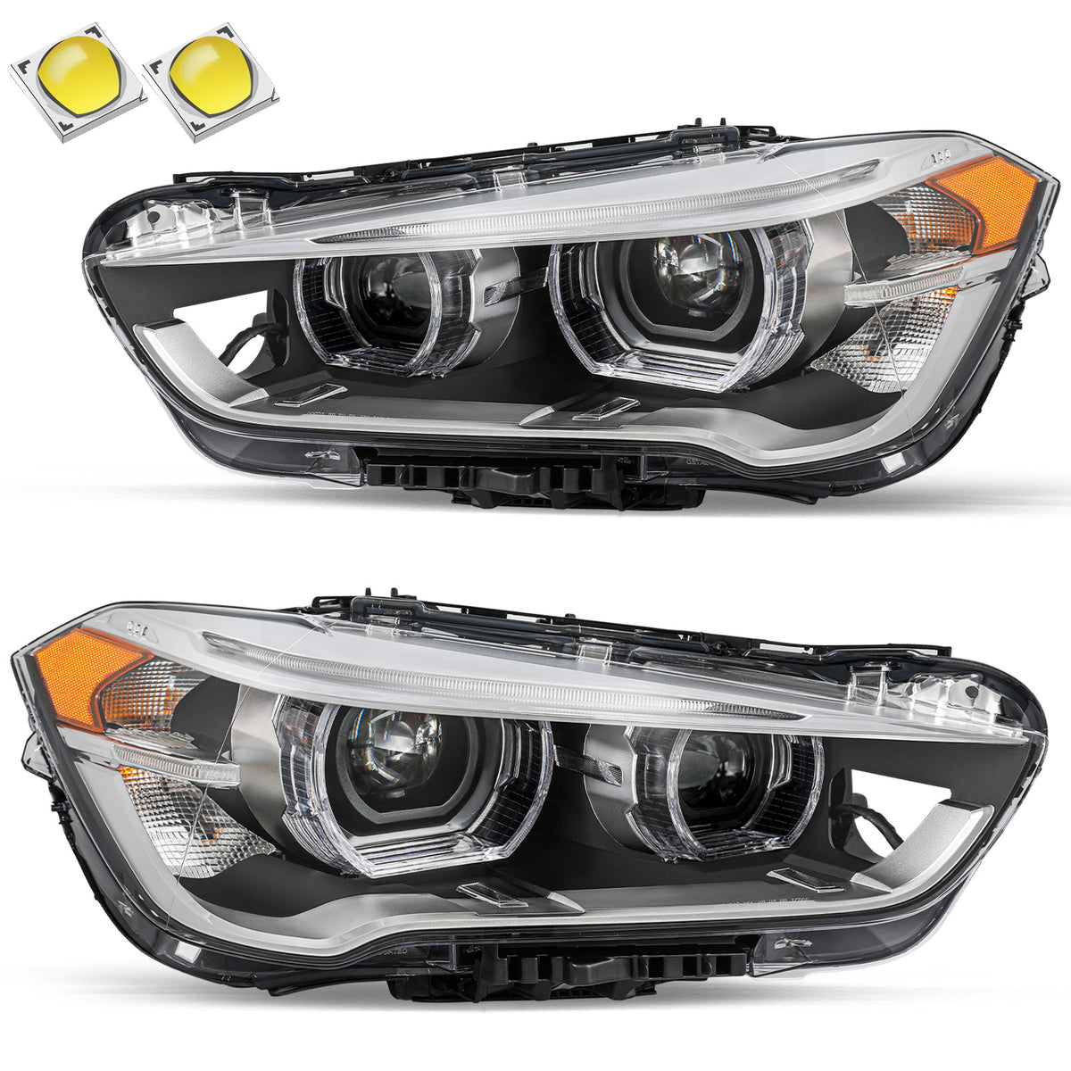 VehicleAid Headlights For 2016-2022 BMW X1(F48) xDrive28i [Factory LED Models]