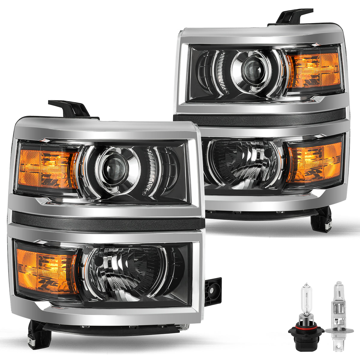 VehicleAid Headlights For 2014-2015 Chevy Silverado 1500