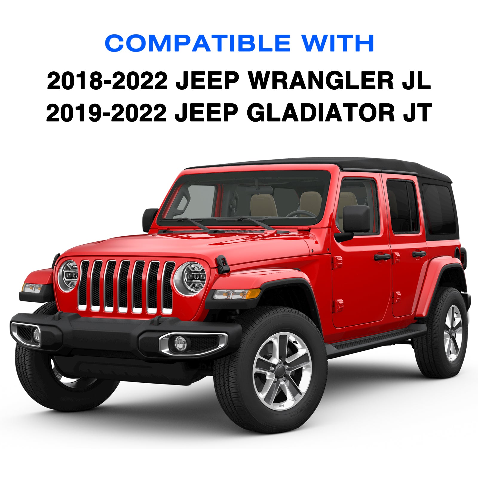 VehicleAid Headlights For 2019-2022 Jeep Gladiator JT