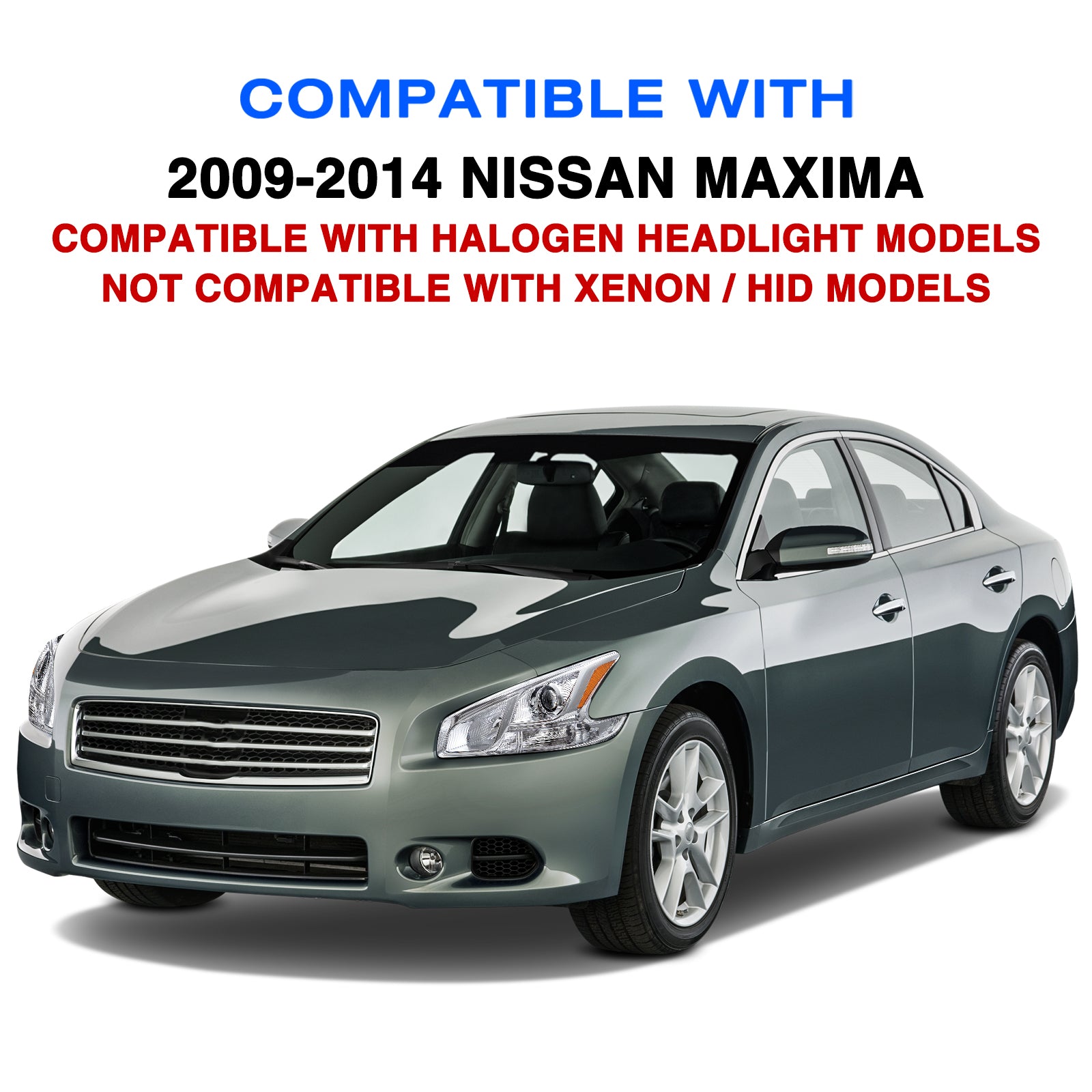 VehicleAid Headlights For 2009-2014 Nissan Maxima Chrome