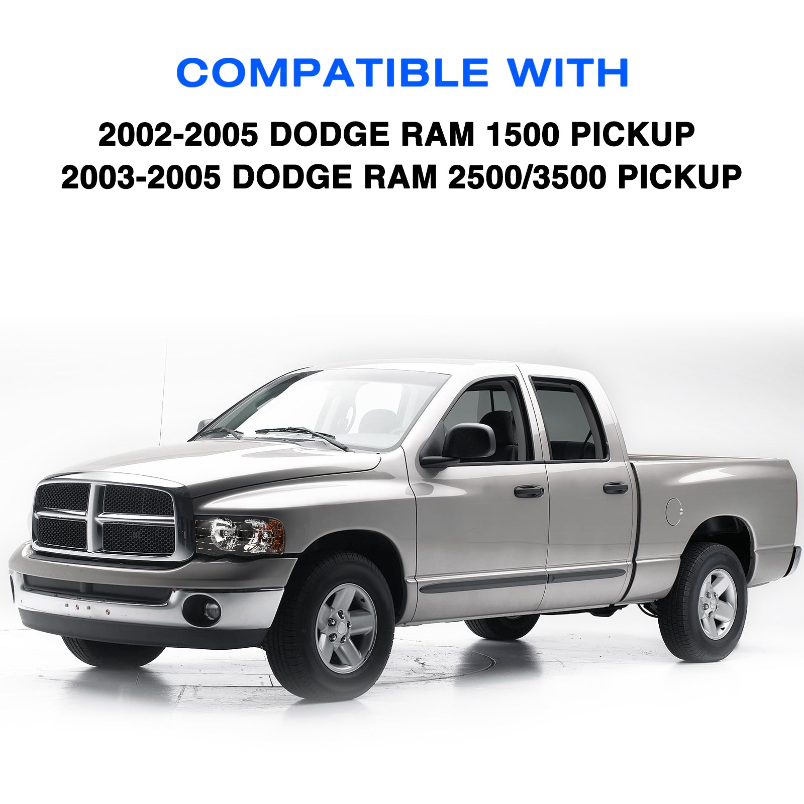 VehicleAid Headlights For 2002-2005 Dodge Ram 1500 Pickup