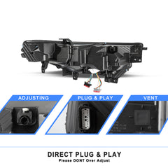 VehicleAid Full LED Headlights For 2020-2024 Ford Explorer XLT / Limited