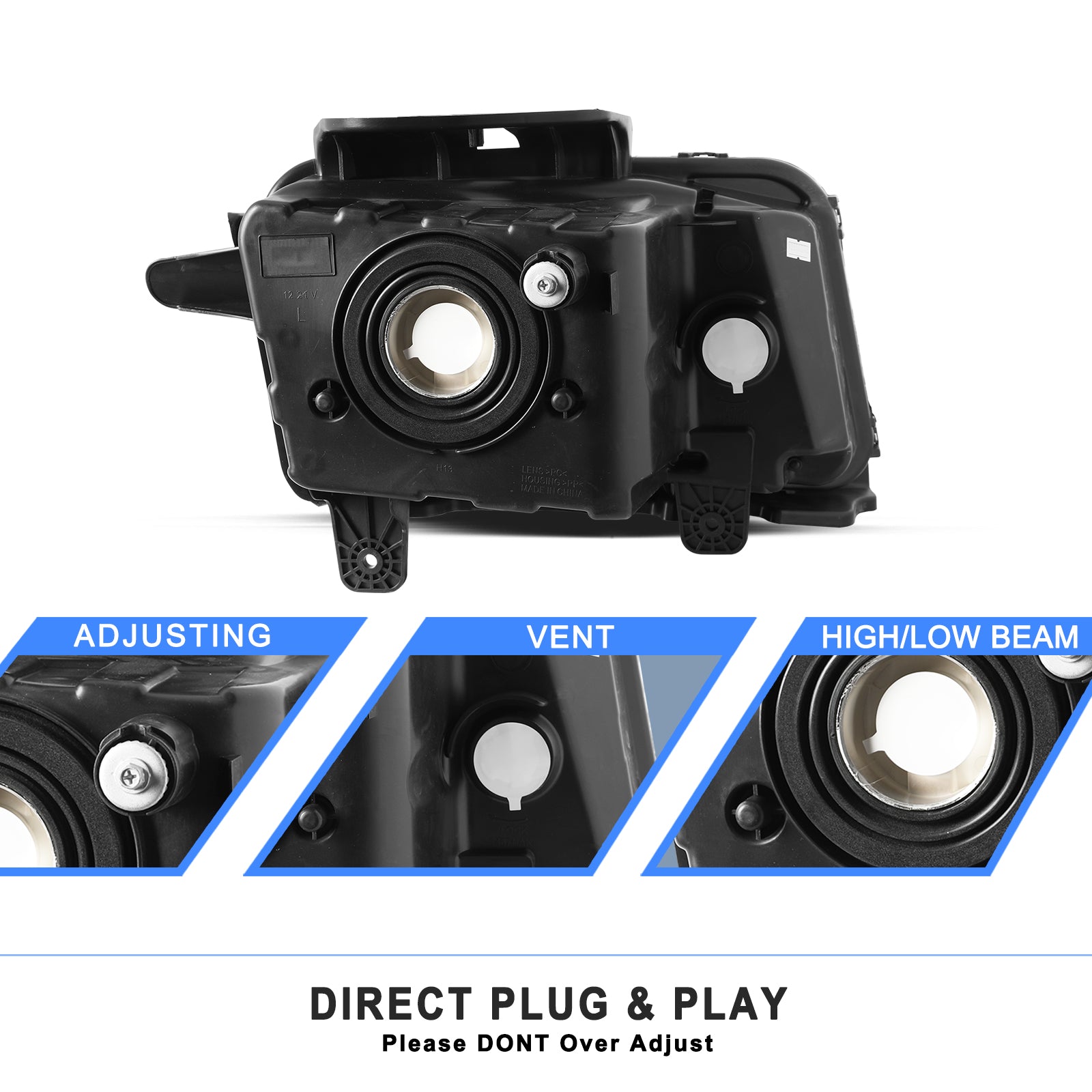 VehicleAid Headlights For 2010-2013 Chevy Camaro