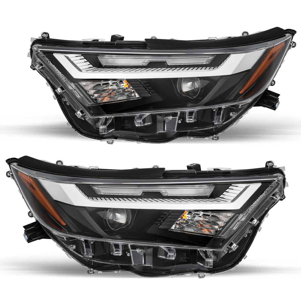 VehicleAid Headlights For 2022-2024 Toyota RAV4 LE XLE with LED Hi-Lo Beam Models