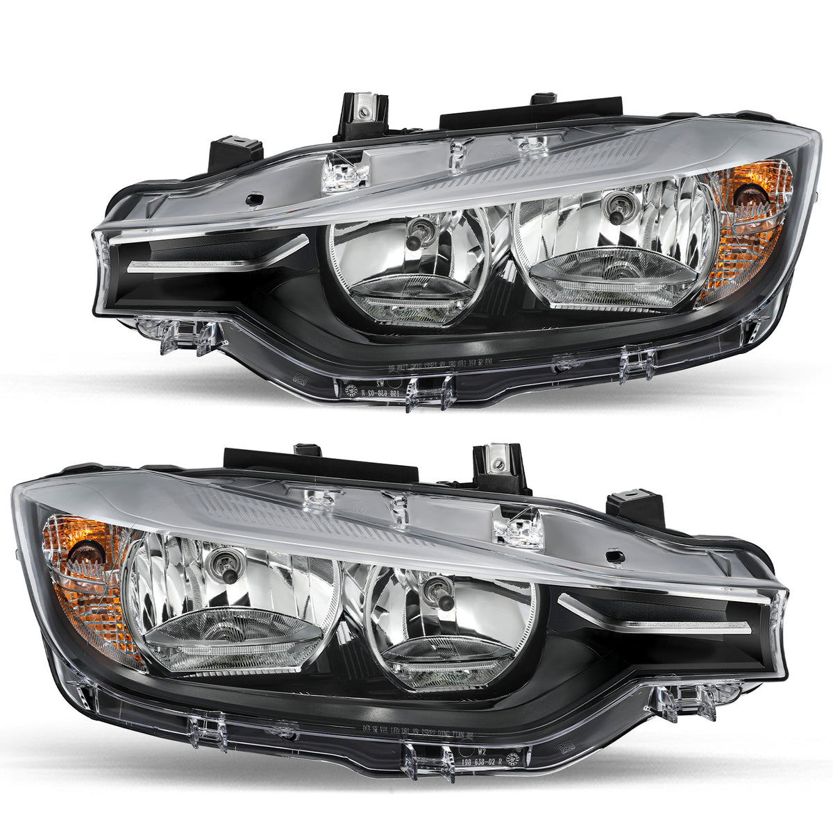 VehicleAid Headlights For 2016-2018 BMW 3 Series 320i 330i 340i 328i 328d xDrive OE Halogen Model