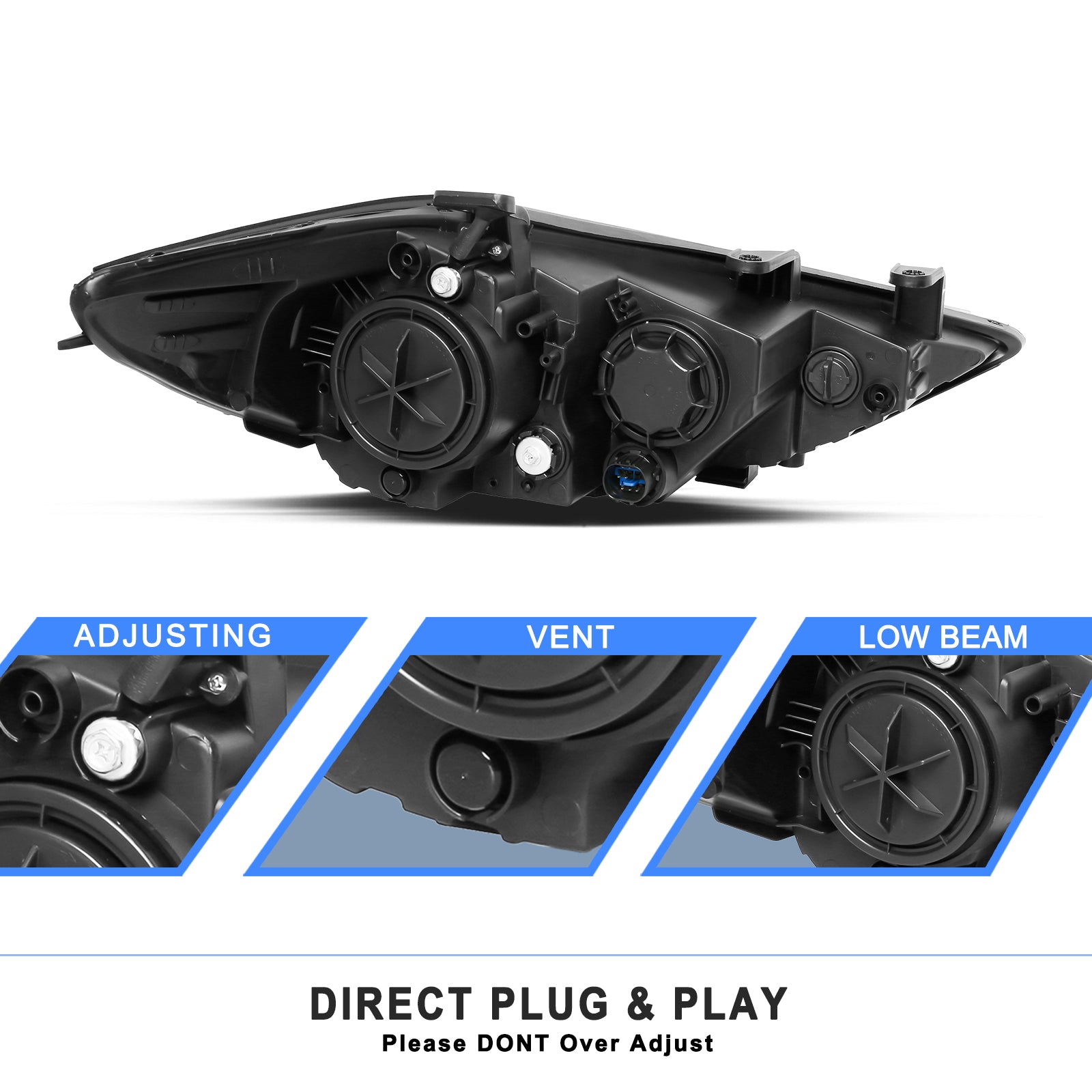 VehicleAid Headlights For 2017-2018 Hyundai Elantra