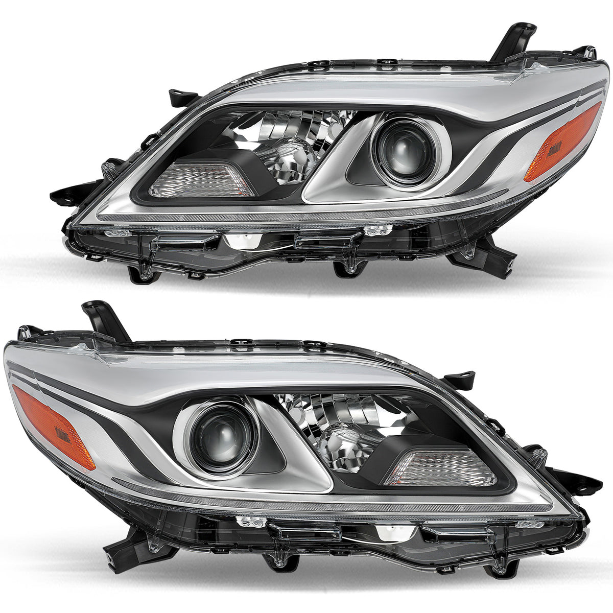 VehicleAid Headlights For 2015-2020 Toyota Sienna HID Xenon w/LED DRL